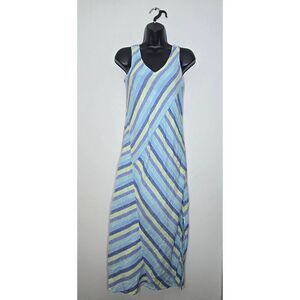 J. Jill Dress Women's Size XS Linen Lotus Sleeveless Maxi Sripes